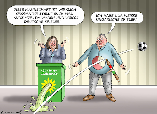 Cartoon: GIFTGRÜNER RASSISMUS (medium) by marian kamensky tagged giftgrüner,rassismus,göring,eckardt,giftgrüner,rassismus,göring,eckardt