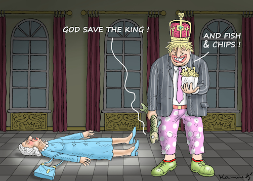 Cartoon: GOD SAVE THE KING BORIS ! (medium) by marian kamensky tagged brexit,theresa,may,england,eu,schottland,weicher,wahlen,boris,johnson,nigel,farage,ostern,seidenstrasse,xi,jinping,referendum,trump,monsanto,bayer,glyphosa,strafzölle,brexit,theresa,may,england,eu,schottland,weicher,wahlen,boris,johnson,nigel,farage,ostern,seidenstrasse,xi,jinping,referendum,trump,monsanto,bayer,glyphosa,strafzölle