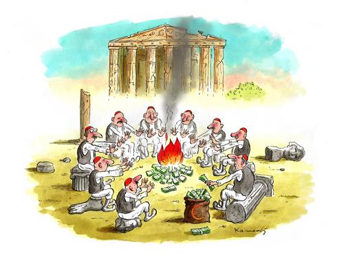 Cartoon: Greece Idyll (medium) by marian kamensky tagged greece,crisis