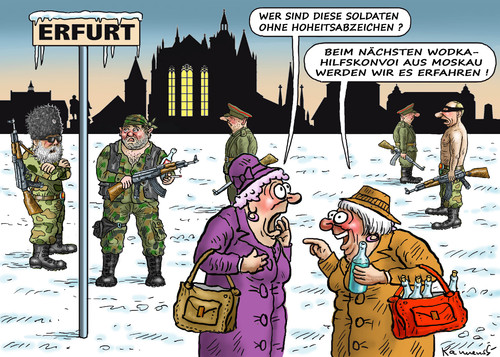 Cartoon: GRÜNE SANTAS IN ERFURT (medium) by marian kamensky tagged grüne,santas,in,erfurt,grüne,santas,in,erfurt