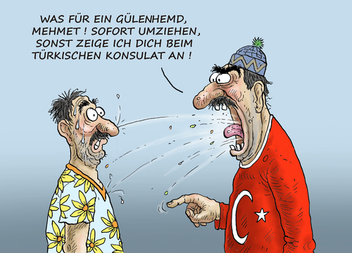 Cartoon: GÜLEN HEMD (medium) by marian kamensky tagged verfolgung,nationalismus,gülen,putscch,erdogan,erdogan,putscch,gülen,nationalismus,verfolgung