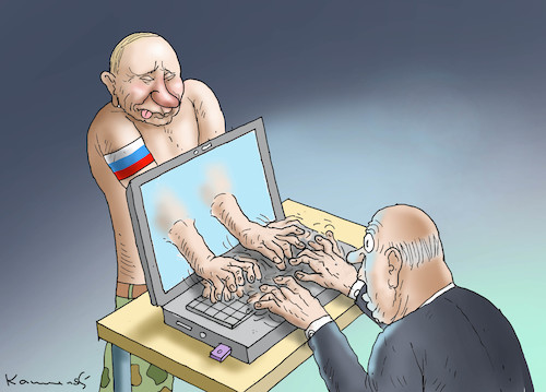 Cartoon: HACKER PUTIN (medium) by marian kamensky tagged coronavirus,epidemie,gesundheit,panik,stillegung,george,floyd,twittertrump,pandemie,weihnachten,söder,putin,sputnik,santa,klaus,coronavirus,epidemie,gesundheit,panik,stillegung,george,floyd,twittertrump,pandemie,weihnachten,söder,putin,sputnik,santa,klaus