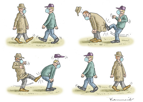 Cartoon: HÄNDESCHÜTTELN WAR GESTERN (medium) by marian kamensky tagged coronavirus,epidemie,gesundheit,panik,stillegung,pandemie,coronavirus,epidemie,gesundheit,panik,stillegung,pandemie