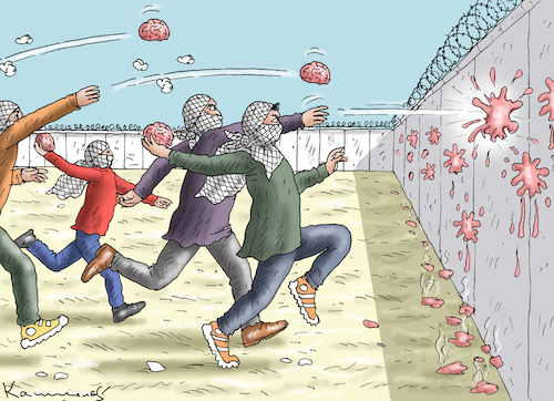 Cartoon: HAMAS HIRNLOS (medium) by marian kamensky tagged hamas,greift,israel,an,hamas,greift,israel,an