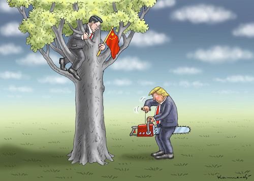 Cartoon: HANDELSKRIEG GEGEN CHINA (medium) by marian kamensky tagged obama,trump,präsidentenwahlen,usa,baba,vanga,republikaner,inauguration,demokraten,wikileaks,faschismus,trumps,handelskrieg,harley,davidson,strafzölle,china,obama,trump,präsidentenwahlen,usa,baba,vanga,republikaner,inauguration,demokraten,wikileaks,faschismus,trumps,handelskrieg,harley,davidson,strafzölle,china