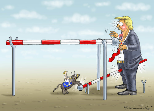 Cartoon: HANDELSKRIEG MIT DER EU (medium) by marian kamensky tagged obama,trump,präsidentenwahlen,usa,baba,vanga,republikaner,inauguration,demokraten,wikileaks,faschismus,trumps,handelskrieg,strafzölle,obama,trump,präsidentenwahlen,usa,baba,vanga,republikaner,inauguration,demokraten,wikileaks,faschismus,trumps,handelskrieg,strafzölle