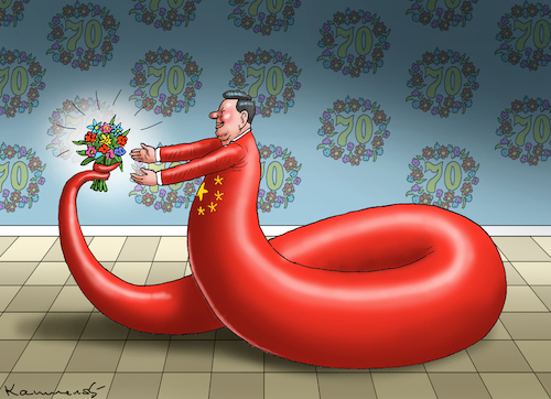 Cartoon: HAPPY BIRTHDAY XI JINPING! (medium) by marian kamensky tagged happy,birthday,xi,jinping,happy,birthday,xi,jinping