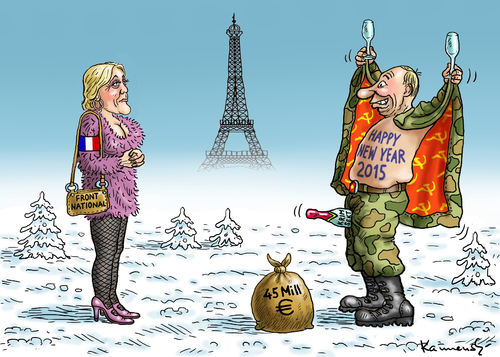 Cartoon: HAPPY NEW YEAR 2015 (medium) by marian kamensky tagged happy,new,year,2015,marine,le,pen,putin,front,national,faschismus,nationalismus,happy,new,year,2015,marine,le,pen,putin,front,national,faschismus,nationalismus
