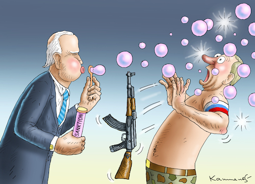 Cartoon: HARDCORE BIDEN (medium) by marian kamensky tagged putins,bescherung,ukraine,provokation,baerbock,lawrow,nato,osterweiterung,putins,bescherung,ukraine,provokation,baerbock,lawrow,nato,osterweiterung