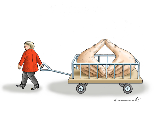 Cartoon: HERBST KOMMT-MERKEL GEHT 2 (medium) by marian kamensky tagged tv,triell,laschet,baerbock,scholz,merkel,laschets,zukunftsteam,tv,triell,laschet,baerbock,scholz,merkel,laschets,zukunftsteam