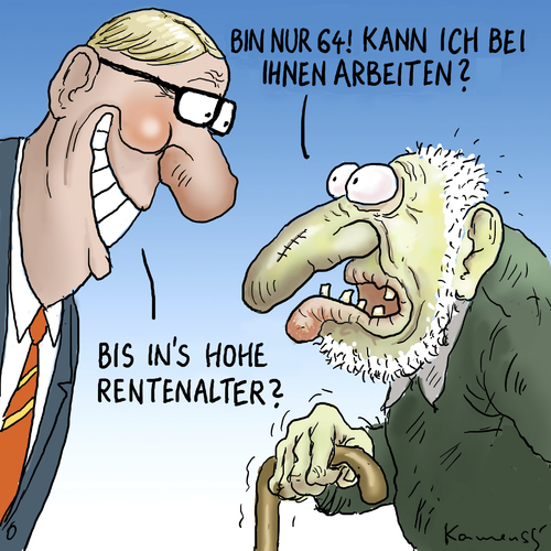 Cartoon: Hohes Rentenalter (medium) by marian kamensky tagged renten,hohes,alter,rentensystem,renten,alter,rentensystem