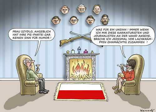 Cartoon: HUMOR IN POLEN (medium) by marian kamensky tagged pis,kaczynski,szydlo,rechtsdruck,weihnachten,silvester,pis,kaczynski,szydlo,rechtsdruck,weihnachten,silvester