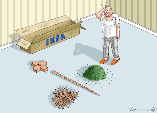 Cartoon: IKEA WEIHNACHTSBAUM (medium) by marian kamensky tagged ikea,weihnachtsbaum,ikea,weihnachtsbaum