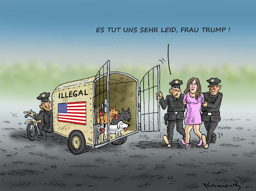 Cartoon: Illegale Melania Trump (medium) by marian kamensky tagged obama,trump,präsidentenwahlen,usa,baba,vanga,republikaner,inauguration,demokraten,wikileaks,faschismus,obama,trump,präsidentenwahlen,usa,baba,vanga,republikaner,inauguration,demokraten,wikileaks,faschismus