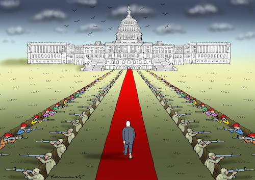 Cartoon: INAUGURATION (medium) by marian kamensky tagged us,wahlen,joe,biden,trump,corona,kapitol,putsch,bob,woodward,harris,pence,us,wahlen,joe,biden,trump,corona,kapitol,putsch,bob,woodward,harris,pence