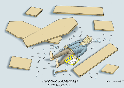 Cartoon: INGVAR KAMPRAD (medium) by marian kamensky tagged ingvar,kamprad,ikea,ingvar,kamprad,ikea