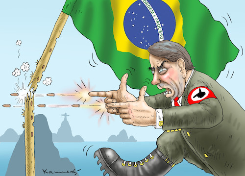 Cartoon: JAIR BOLSONARO (medium) by marian kamensky tagged jair,bolsonaro,brasilien,präsidentenwahl,faschismus,nationalisms,rechtsradikal,rassistisch,jair,bolsonaro,brasilien,präsidentenwahl,faschismus,nationalisms,rechtsradikal,rassistisch