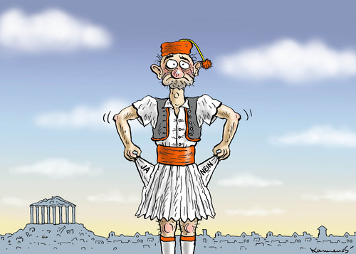 Cartoon: JANEIN (medium) by marian kamensky tagged alexis,tsipras,griechenland,rettungsschirm,eu,referendum,griechowestern,alexis,tsipras,griechenland,rettungsschirm,eu,referendum,griechowestern