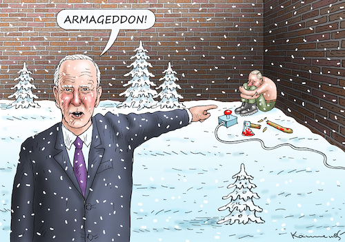 Cartoon: JOE BIDENS ARMAGEDDON (medium) by marian kamensky tagged putins,referendum,luhansk,joe,biden,donezk,putins,referendum,luhansk,joe,biden,donezk