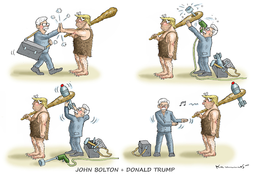 Cartoon: JOHN BOLTON UND DONALD TRUMP (medium) by marian kamensky tagged obama,trump,präsidentenwahlen,usa,baba,vanga,republikaner,inauguration,demokraten,wikileaks,faschismus,trumps,handelskrieg,john,bolton,strafzölle,obama,trump,präsidentenwahlen,usa,baba,vanga,republikaner,inauguration,demokraten,wikileaks,faschismus,trumps,handelskrieg,john,bolton,strafzölle