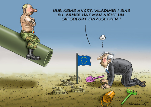 Cartoon: JUNCKERS EU ARMEE (medium) by marian kamensky tagged ukraine,konflikt,minsk,putin,poroschenko,juncker,eu,armee,merkel,hollande,ukraine,konflikt,minsk,putin,poroschenko,juncker,eu,armee,merkel,hollande