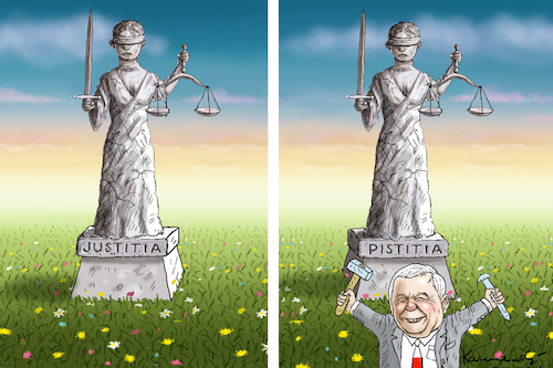 Cartoon: KACZYNSKIS PIS-JUSTIZREFORM (medium) by marian kamensky tagged merkel,besucht,piss,szydlo,in,polen,trump,katzynski,justiz,merkel,besucht,piss,szydlo,in,polen,trump,katzynski,justiz