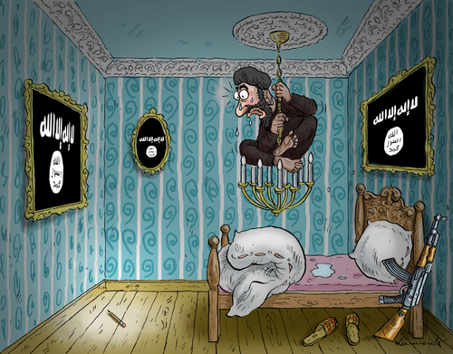 Cartoon: Kalifen Albtraum (medium) by marian kamensky tagged is,karikatur,paris,terroranschlag,hebdo,charlie,charlie,hebdo,terroranschlag,paris,karikatur,is