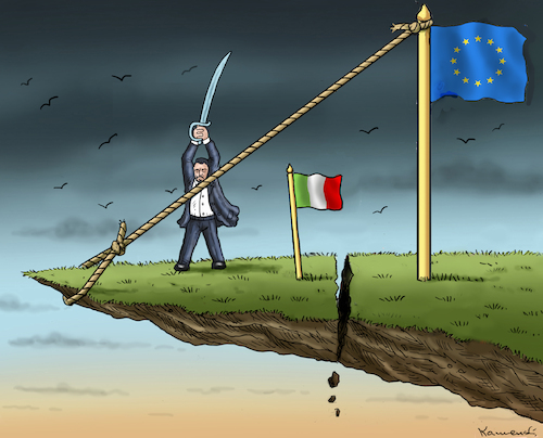 Cartoon: KAMIKAZE ITALIEN (medium) by marian kamensky tagged lega,nord,italien,fünf,sterne,bewegung,populismus,kommunismus,nationalismus,lega,nord,italien,fünf,sterne,bewegung,populismus,kommunismus,nationalismus