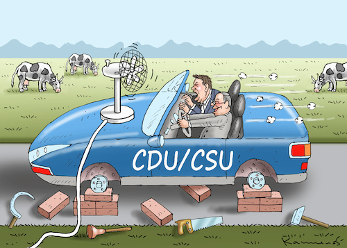 Cartoon: KANZLERAMTRENNEN (medium) by marian kamensky tagged tv,triell,laschet,baerbock,scholz,laschets,zukunftsteam,tv,triell,laschet,baerbock,scholz,laschets,zukunftsteam