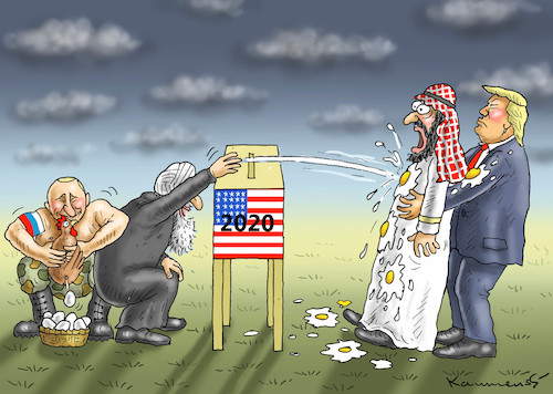 Cartoon: KEIN IRAN-KRIEG VOR DER WAHL (medium) by marian kamensky tagged obama,trump,präsidentenwahlen,usa,baba,vanga,republikaner,inauguration,demokraten,kim,jong,un,wikileaks,faschismus,singarur,nato,summit,ruhani,iran,atomabkommen,pompeo,merkel,obama,trump,präsidentenwahlen,usa,baba,vanga,republikaner,inauguration,demokraten,kim,jong,un,wikileaks,faschismus,singarur,nato,summit,ruhani,iran,atomabkommen,pompeo,merkel