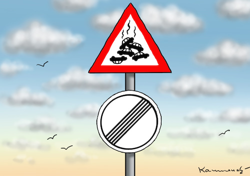 Cartoon: KEIN TEMPOLIMIT ! (medium) by marian kamensky tagged kein,tempolimit,deutschland,strassen,autobanhen,scheuer,kein,tempolimit,deutschland,strassen,autobanhen,scheuer