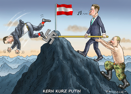 Cartoon: KERN GEKÜRZT VON PUTIN (medium) by marian kamensky tagged nationalratswahlen,in,österreich,kurz,kern,strache,putin,nationalratswahlen,in,österreich,kurz,kern,strache,putin