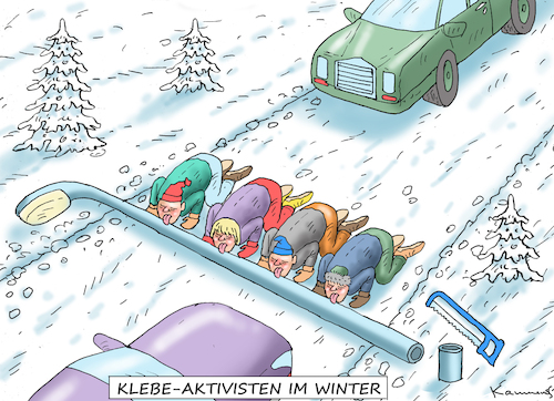 Cartoon: KLEBE-AKTIVISTEN IM WINTER (medium) by marian kamensky tagged klebe,aktivisten,im,winter,klebe,aktivisten,im,winter