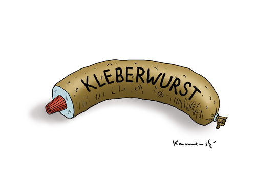 Cartoon: Kleberwurst (medium) by marian kamensky tagged wortspiel,lebensmittel,klebewurst,leberwurst,leberwurst,klebewurst,lebensmittel,wortspiel,kleber