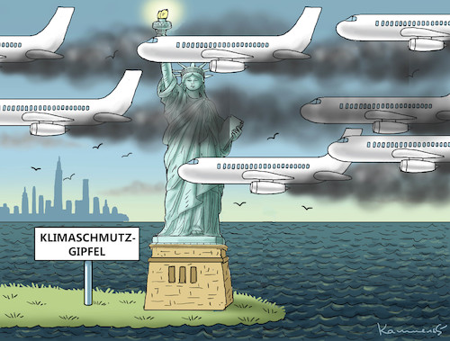 Cartoon: KLIMASCHMUTZGIPFEL (medium) by marian kamensky tagged klimaschutzgipfel,new,york,merkel,akk,greta,thunberg,cdu,spd,groko,klimaschutzgipfel,new,york,merkel,akk,greta,thunberg,cdu,spd,groko