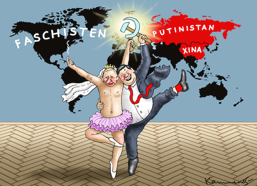 Cartoon: KOMMUNISTEN GEGEN FASCHISTEN (medium) by marian kamensky tagged putins,bescherung,ukraine,provokation,swift,nato,osterweiterung,putins,bescherung,ukraine,provokation,swift,nato,osterweiterung