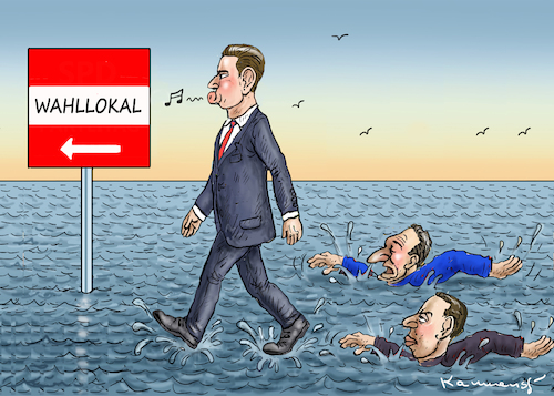 Cartoon: KURZ STRACHELT KERN (medium) by marian kamensky tagged nationalratswahlen,in,österreich,kurz,kern,strache,nationalratswahlen,in,österreich,kurz,kern,strache