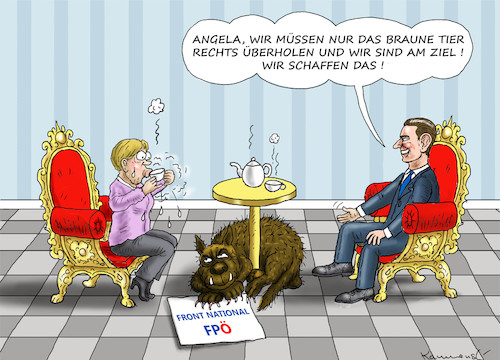 Kurz und Merkel