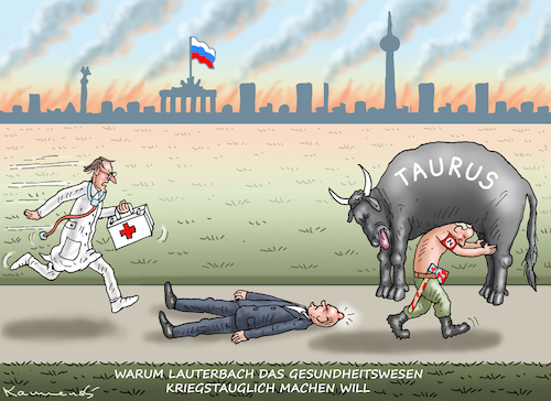 Cartoon: LAUTERBACH AHNT BÖSES (medium) by marian kamensky tagged lauterbach,versuch,deutscher,richterbund,cannabislegalisierung,gesundheitswesen,kriegstauglich,putin,berlin,lauterbach,versuch,deutscher,richterbund,cannabislegalisierung,gesundheitswesen,kriegstauglich,putin,berlin