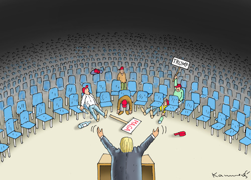 Cartoon: LONELY TRUMP RALLY IN TULSA (medium) by marian kamensky tagged coronavirus,epidemie,gesundheit,panik,stillegung,george,floyd,twittertrump,pandemie,coronavirus,epidemie,gesundheit,panik,stillegung,george,floyd,twittertrump,pandemie