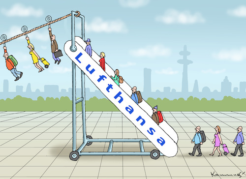 Cartoon: LUFTHANSA STREIK (medium) by marian kamensky tagged lufthansa,streik,lufthansa,streik