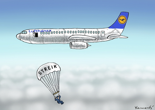 Cartoon: LUFTHANSASTREIK (medium) by marian kamensky tagged lokführerstreik,dbb,streik,pilotenstreik,lufthansastreik,lokführerstreik,dbb,streik,pilotenstreik,lufthansastreik