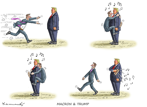 Cartoon: MACRON BESUCHT TRUMP (medium) by marian kamensky tagged macron,besucht,trump,macron,besucht,trump