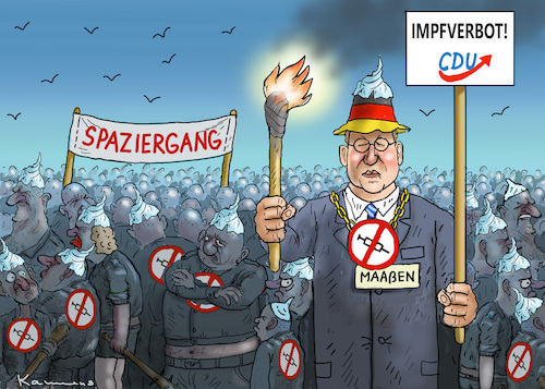 Cartoon: MAßLOSER SPAZIERGÄNGER MAAßEN (medium) by marian kamensky tagged curevac,testzentren,corona,impfung,pandemie,booster,spaziergänger,maaßen,omikron,impfpflicht,curevac,testzentren,corona,impfung,pandemie,booster,spaziergänger,maaßen,omikron,impfpflicht