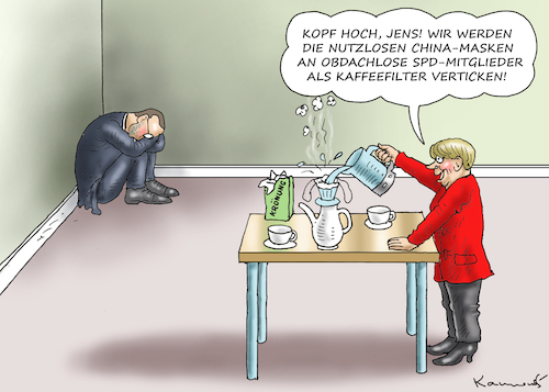 Cartoon: MERKEL NIMMT SPAHN IN SCHUTZ (medium) by marian kamensky tagged coronavirus,epidemie,gesundheit,panik,stillegung,überschall,schneller,jens,spahn,trump,pandemie,coronavirus,epidemie,gesundheit,panik,stillegung,überschall,schneller,jens,spahn,trump,pandemie