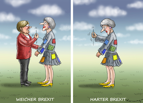 Cartoon: MERKEL UND MAY (medium) by marian kamensky tagged brexit,theresa,may,england,eu,schottland,weicher,wahlen,merkel,boris,johnson,brexit,theresa,may,england,eu,schottland,weicher,wahlen,merkel,boris,johnson