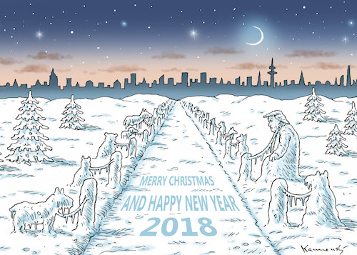 Cartoon: MERRY CHRISTMAS AND HAPPY NEW YE (medium) by marian kamensky tagged merry,christmas,and,happy,new,year,2018,merry,christmas,and,happy,new,year,2018