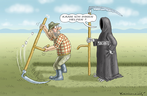 Cartoon: MONSANTO HILFT (medium) by marian kamensky tagged helpful,monsanto,glyphosat,krebs,helpful,monsanto,glyphosat,krebs