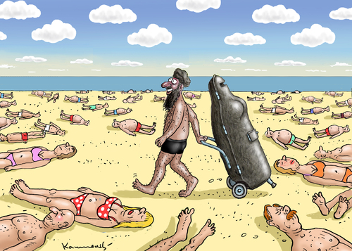 Cartoon: MULTIKULTISOMMERFRISCHE (medium) by marian kamensky tagged burka,erlaubt,burka,erlaubt