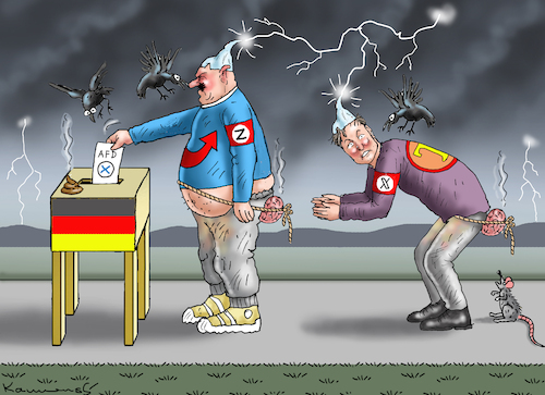 Cartoon: MUSK EMPFEHLT AFD (medium) by marian kamensky tagged musk,empfehlt,afd,musk,empfehlt,afd